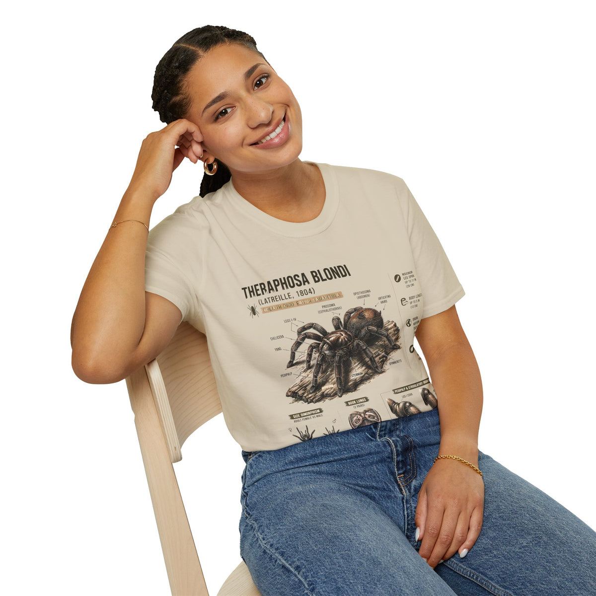 Theraphosa blondi Tarantula T-Shirt — Spider Anatomy Educational Tee
