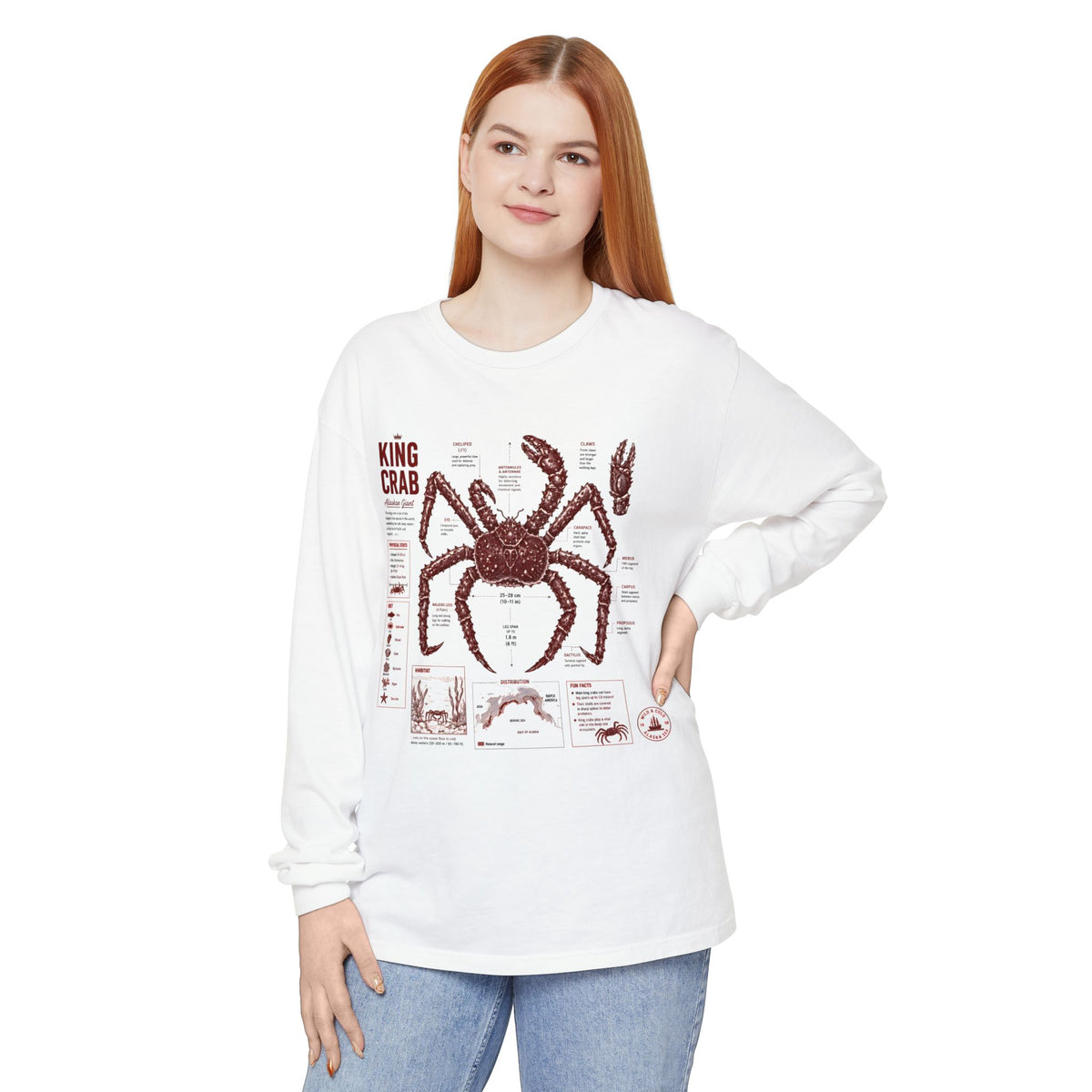 King Crab Anatomy Long Sleeve T-Shirt