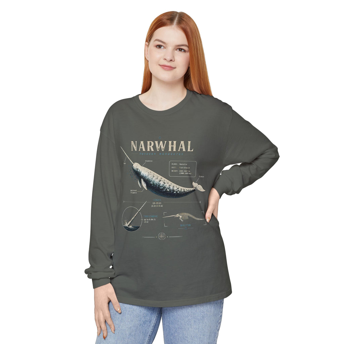 Narwhal Anatomy Long Sleeve Tee