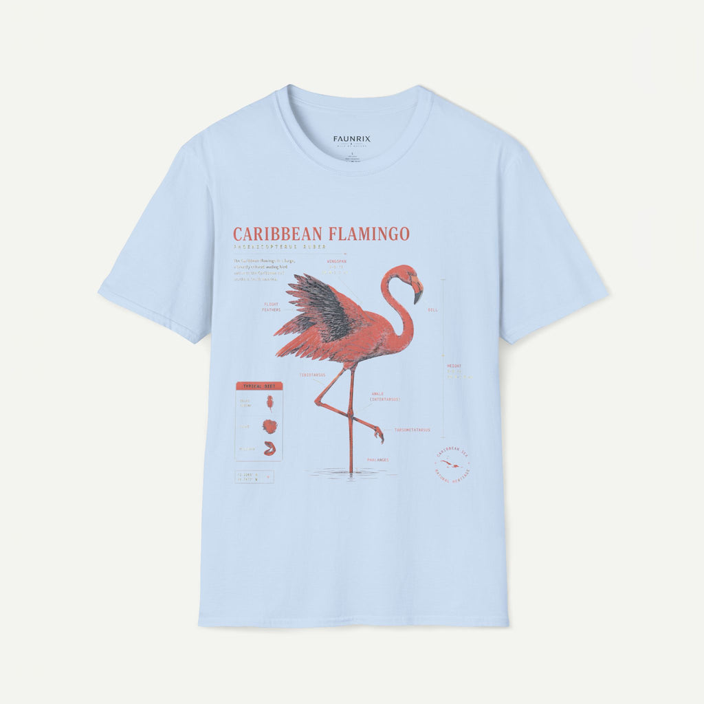 Flamingo Anatomy T-shirt — "Caribbean Flamingo" Vintage Tropical Tee