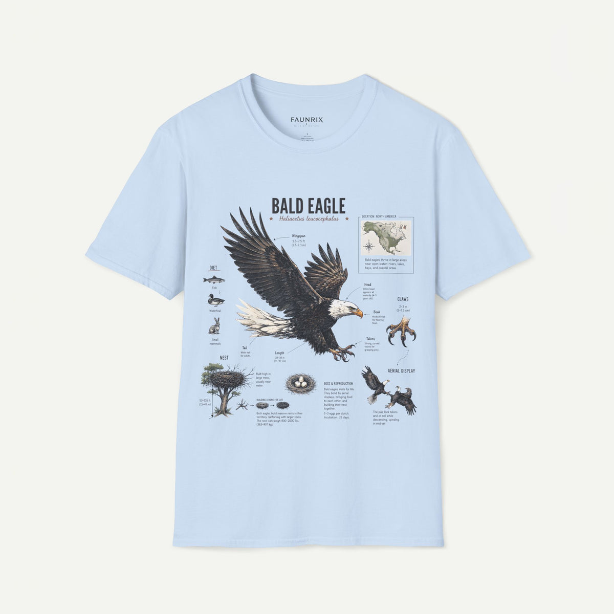 Bald Eagle Anatomy Field Guide T-Shirt