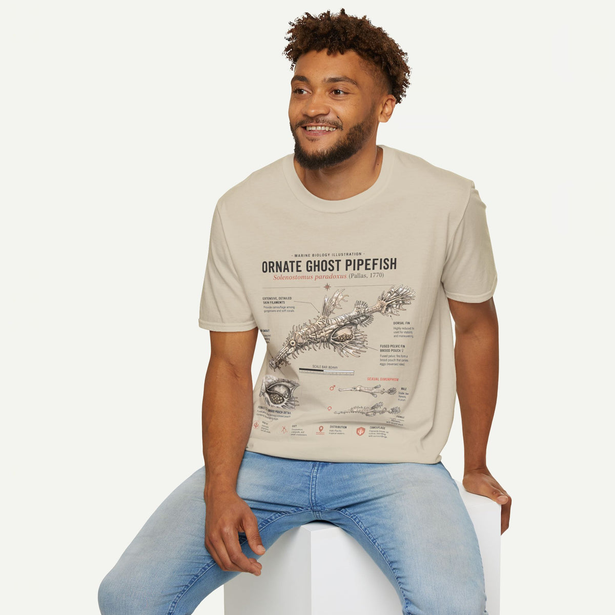 Ornate Ghost Pipefish Anatomy T-Shirt