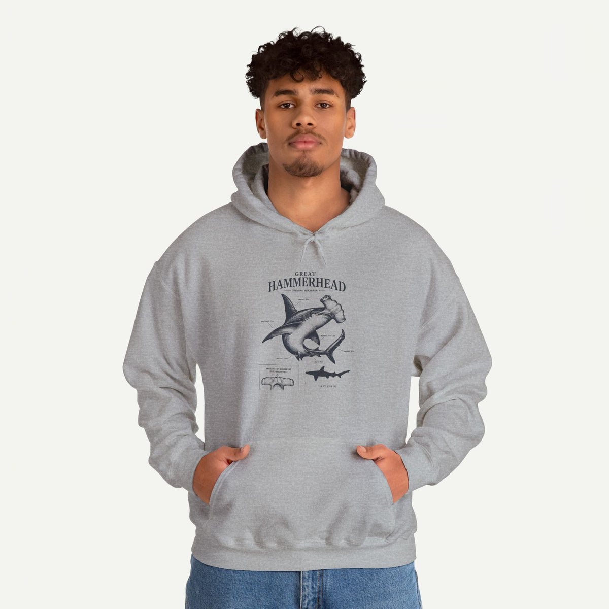 Hammerhead Shark Anatomy Hoodie – Marine Biology Graphic