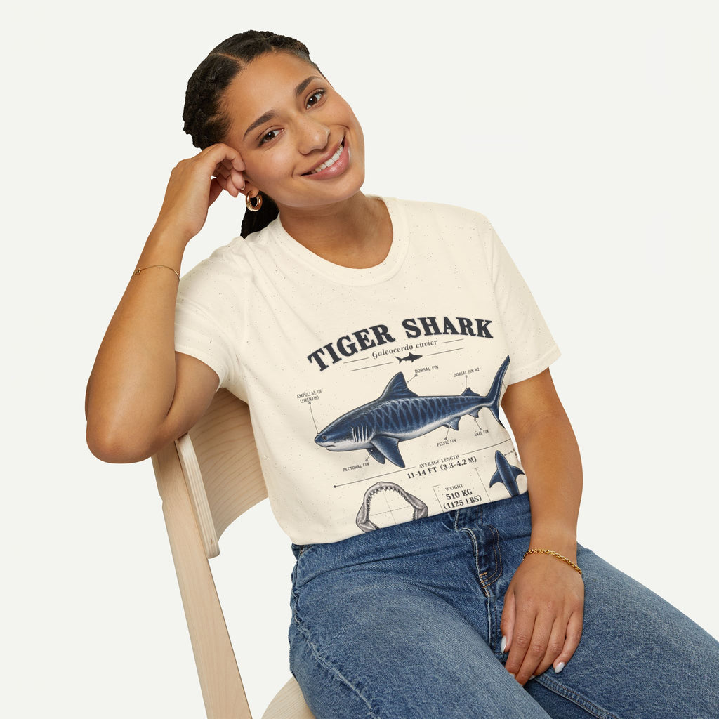 Tiger Shark Anatomy T-Shirt — Vintage Marine Biology Graphic Tee