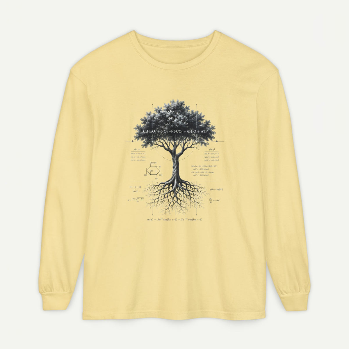 Long Sleeve T-Shirt — Botanical Tree of Life Illustration