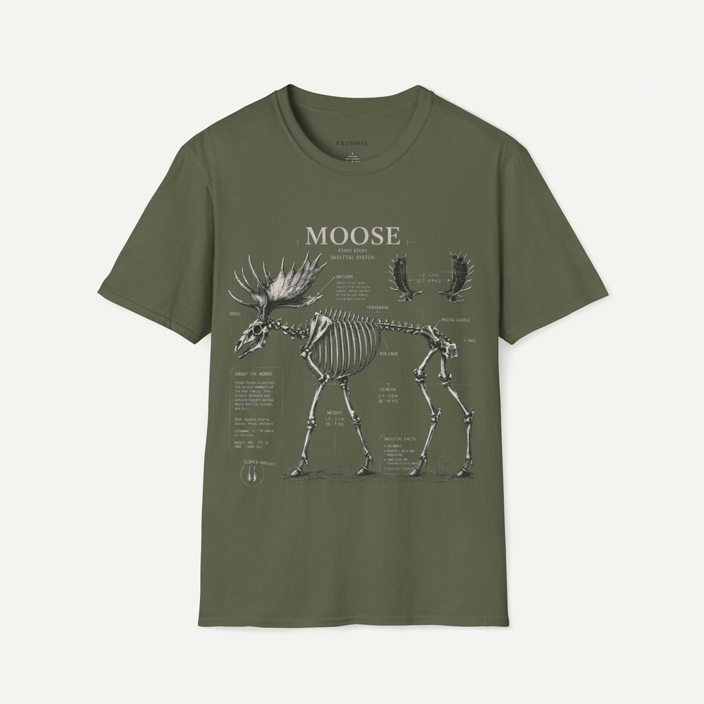 Moose Skeleton Anatomy T-Shirt — Vintage Natural History Graphic Tee
