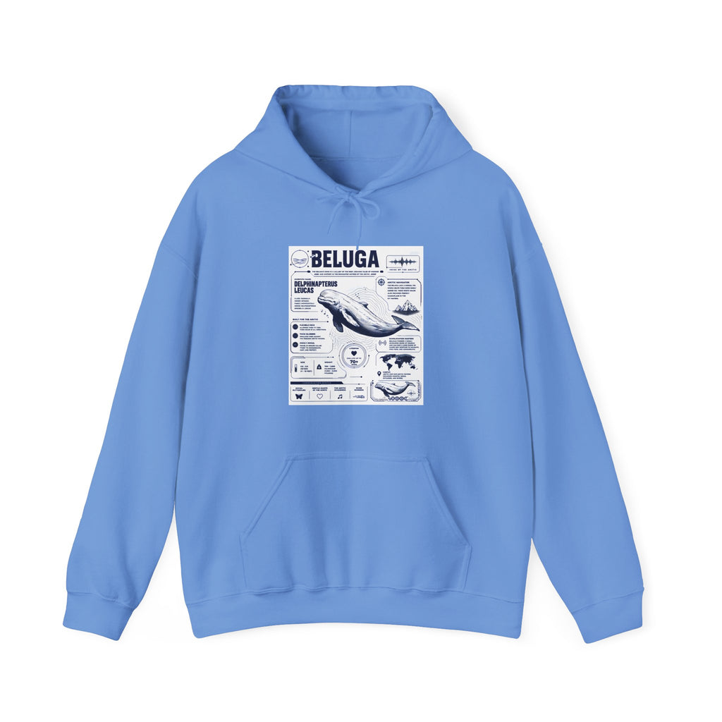 Beluga Whale Graphic Hoodie - Marine Life Diagram Sweatshirt
