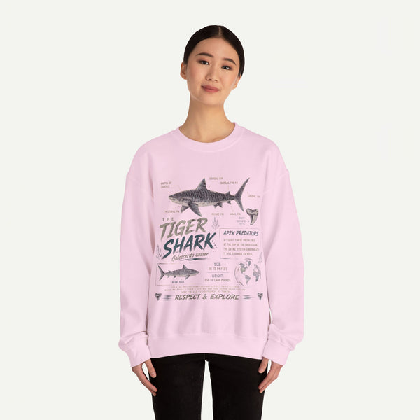 Tiger Shark Anatomy Sweatshirt — Marine Biology Graphic Crewneck