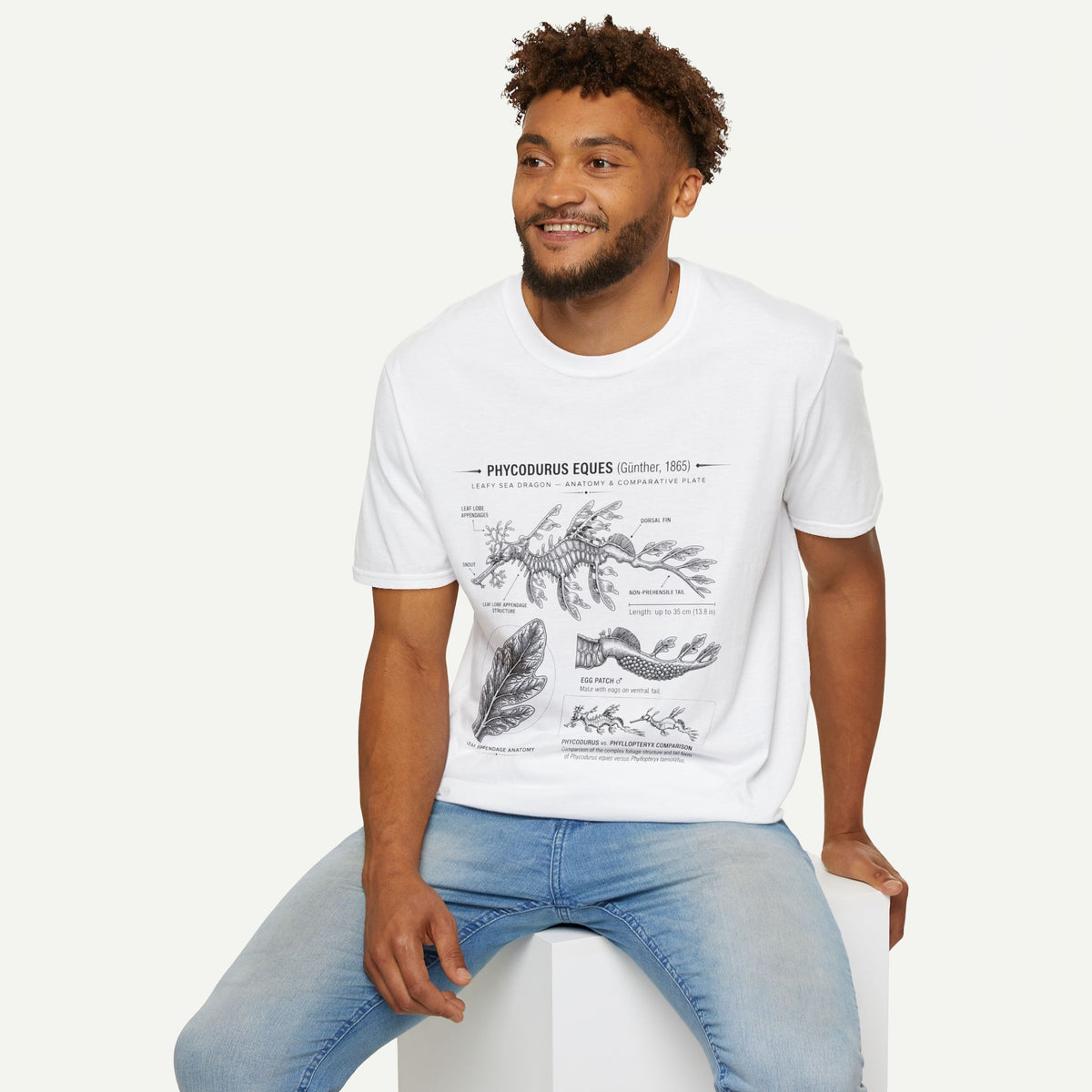 Sea Dragon Anatomy T-Shirt — Phycodurus Eques Botanical Illustration Tee