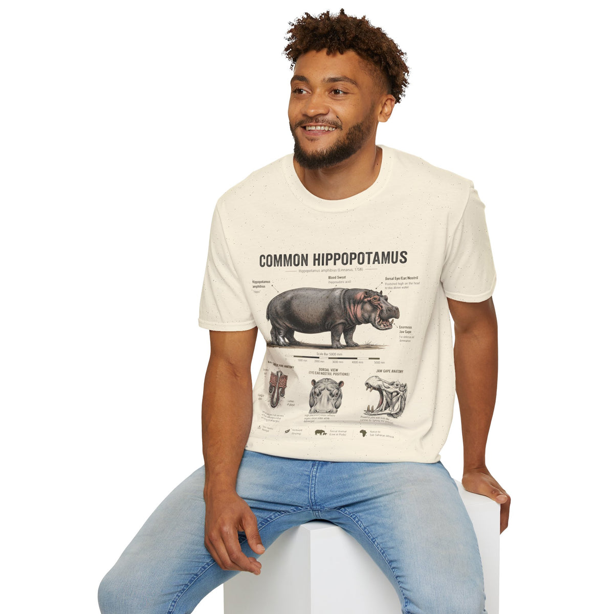 Common Hippopotamus Anatomy T-Shirt — Vintage Natural History Hippo Tee