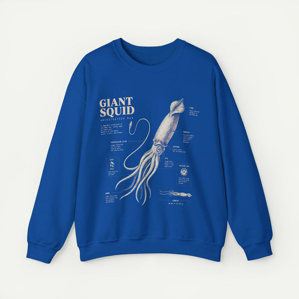 Giant Squid Anatomy Sweatshirt — Vintage Nautical Marine Biology Crewneck