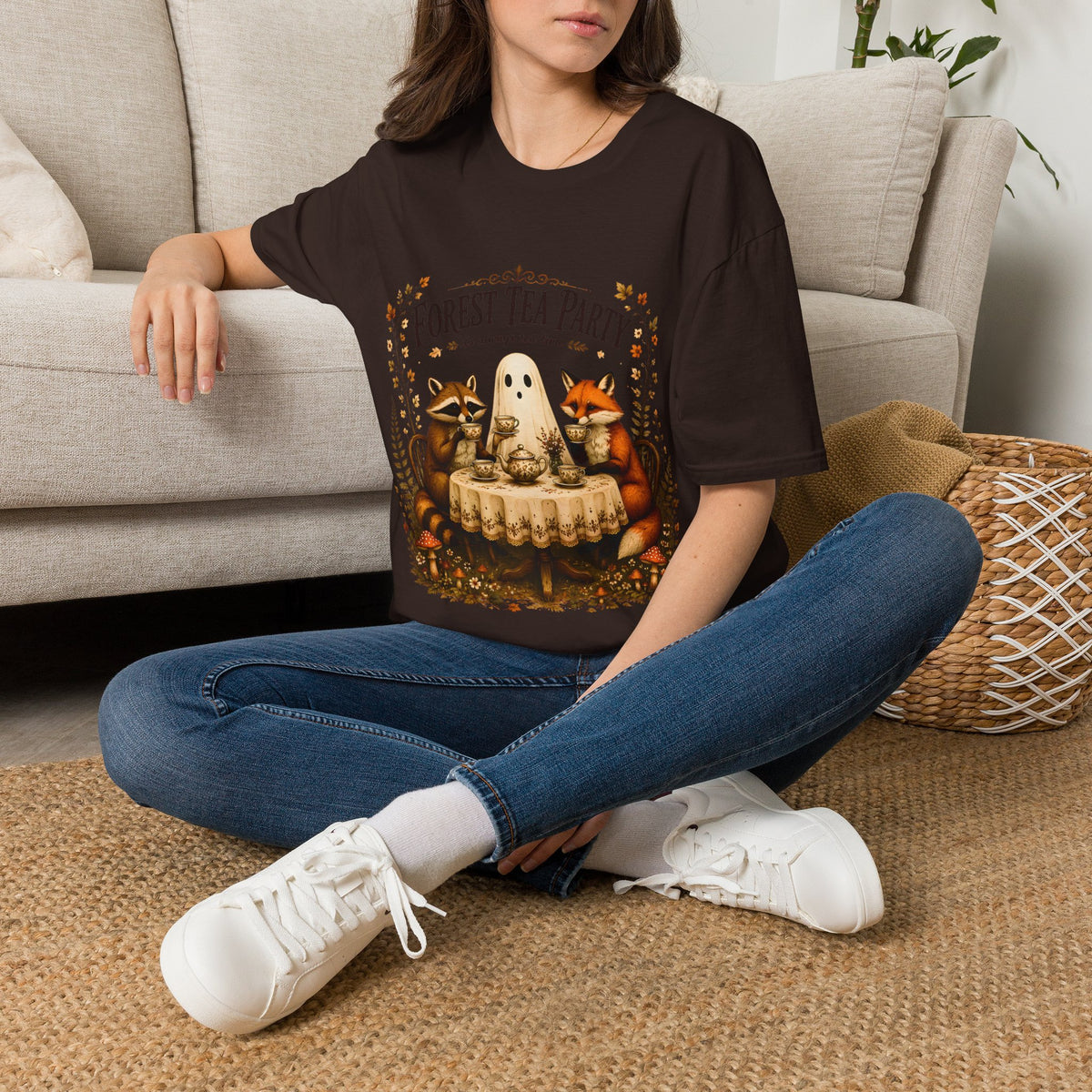 Forest Tea Party T-Shirt — Cute Woodland Animals Tea Time Graphic Tee
