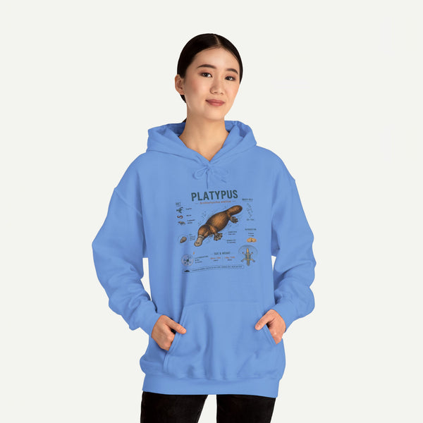 Platypus Anatomy Hoodie — Scientific Illustration Pullover for Nature Lovers