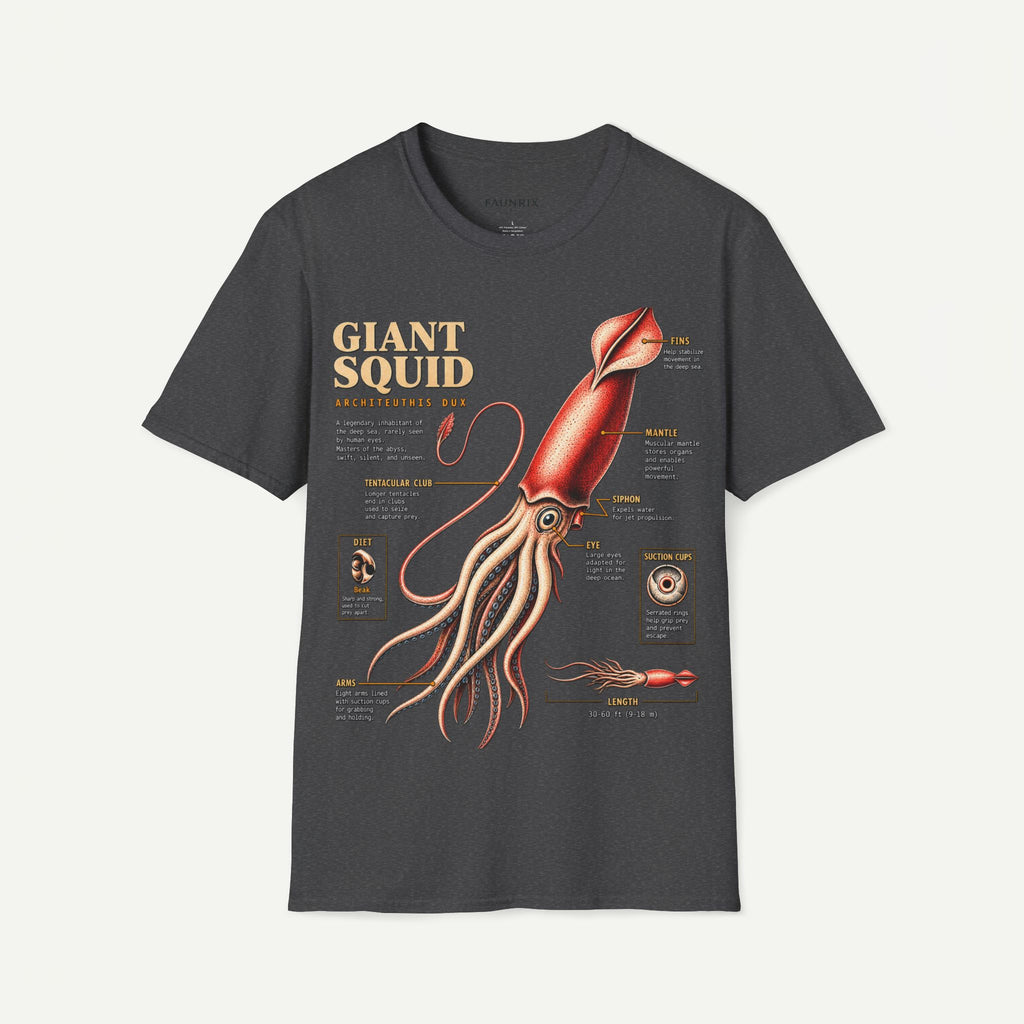 Squid Anatomy Graphic T-Shirt — 'Giant Squid' Vintage Scientific Illustration