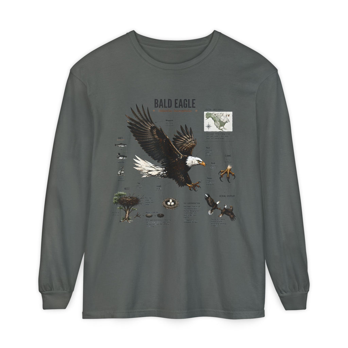 Bald Eagle Anatomy Long Sleeve Tee