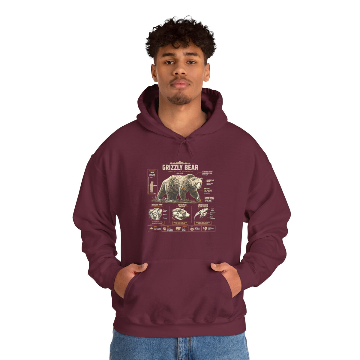 Hoodie — Vintage Bear Anatomy Graphic Hoodie