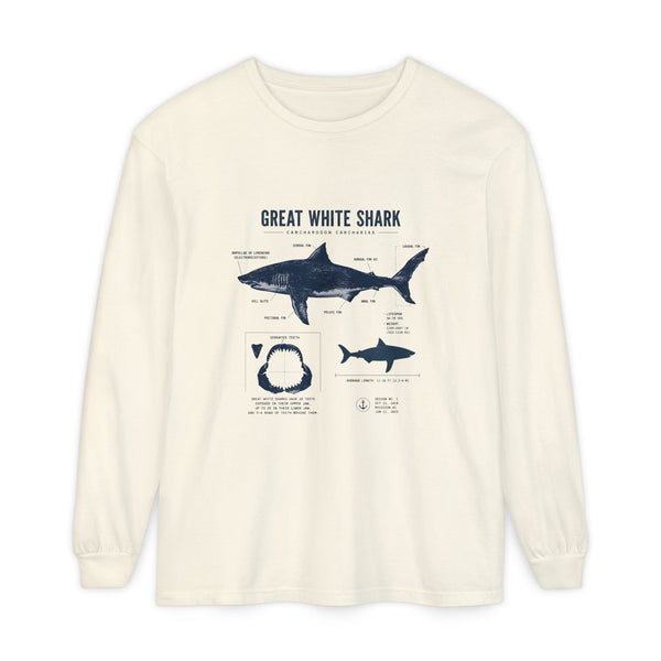 Great White Shark Anatomy Long Sleeve Tee