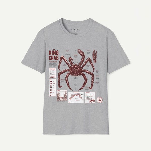 King Crab Anatomy T-Shirt — Vintage Seafood Diagram Tee