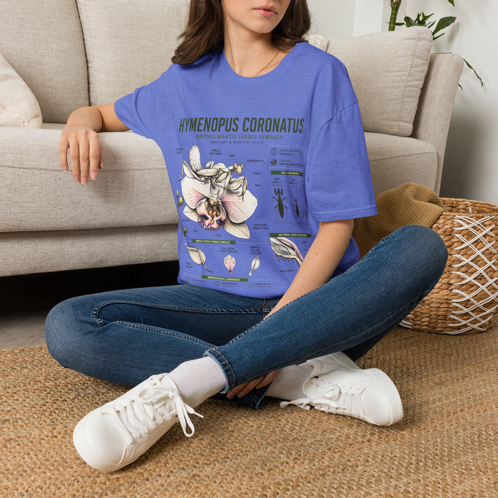 Mantis Anatomy Tee — Hymenopus Coronatus Orchid Mantis Illustration