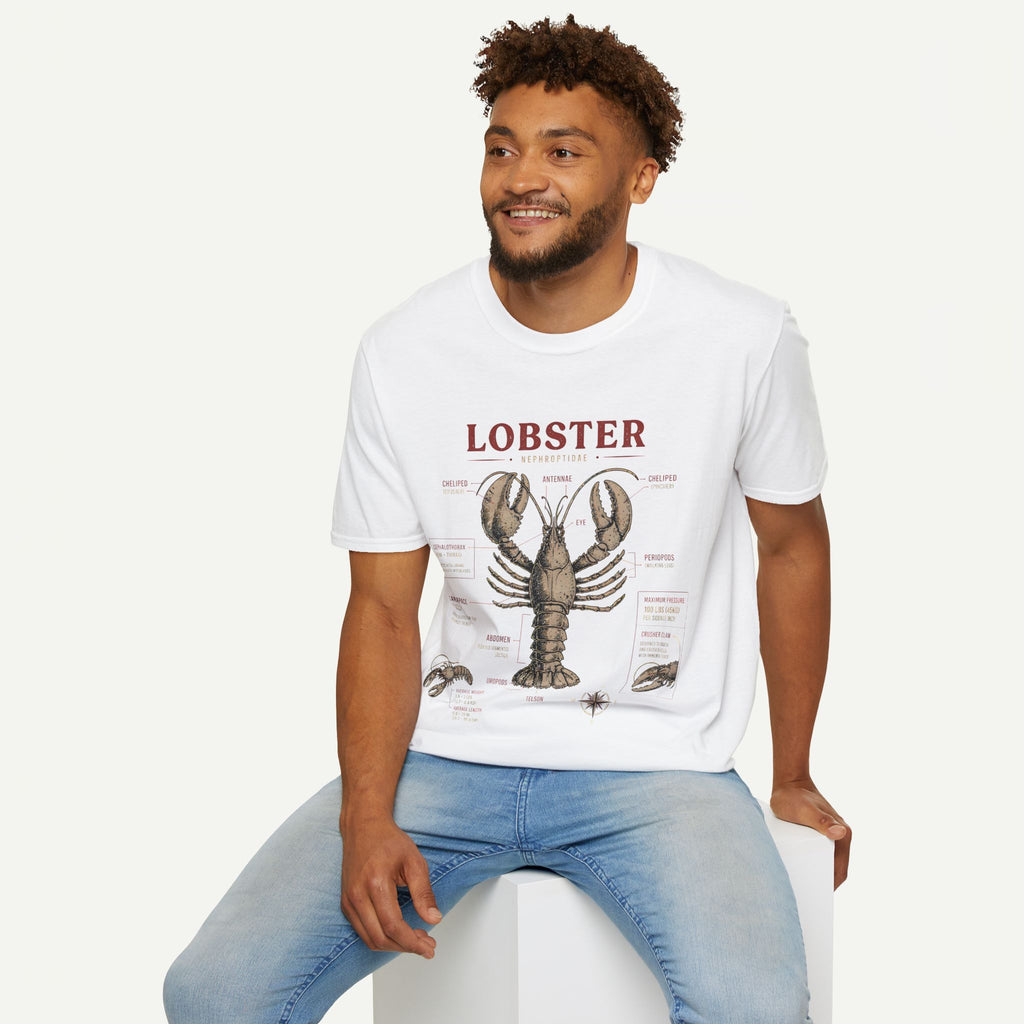 Lobster Anatomy T-Shirt — Vintage Nautical Seafood Diagram Tee