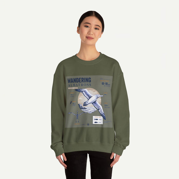 Wandering Albatross Anatomy Sweatshirt — Vintage Seabird Illustration