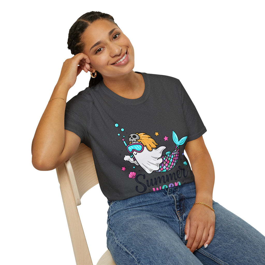 Mermaid Ghost Summerween T-Shirt — Cute Halloween Summer Mashup Tee