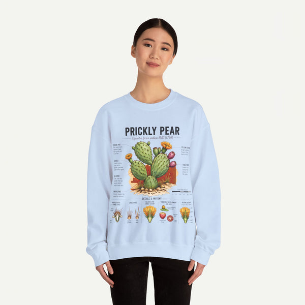 Prickly Pear Botanical Sweatshirt — Cactus Illustration Guide Crewneck