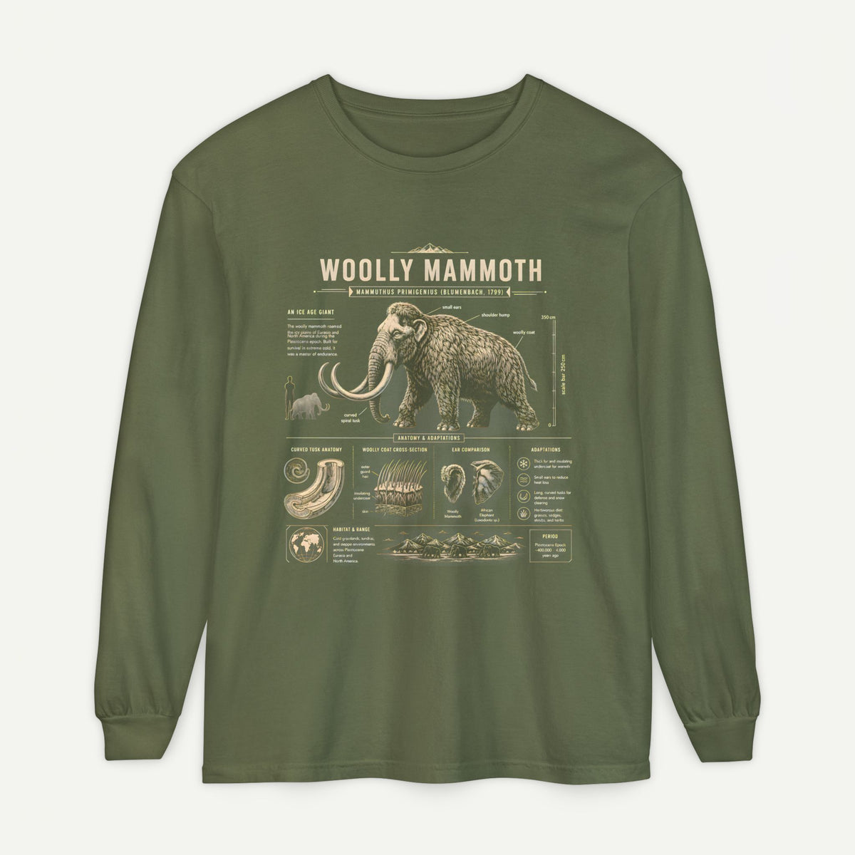 Woolly Mammoth Anatomy Long Sleeve Tee