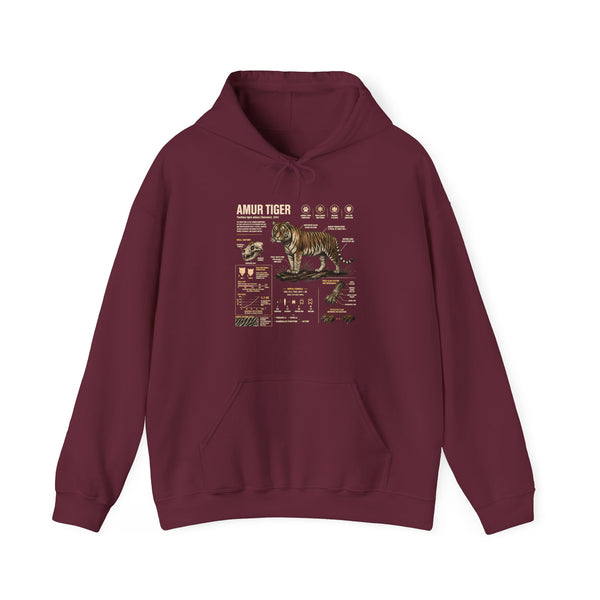 Amur Tiger Guide Hoodie — Vintage Wildlife Illustration Pullover