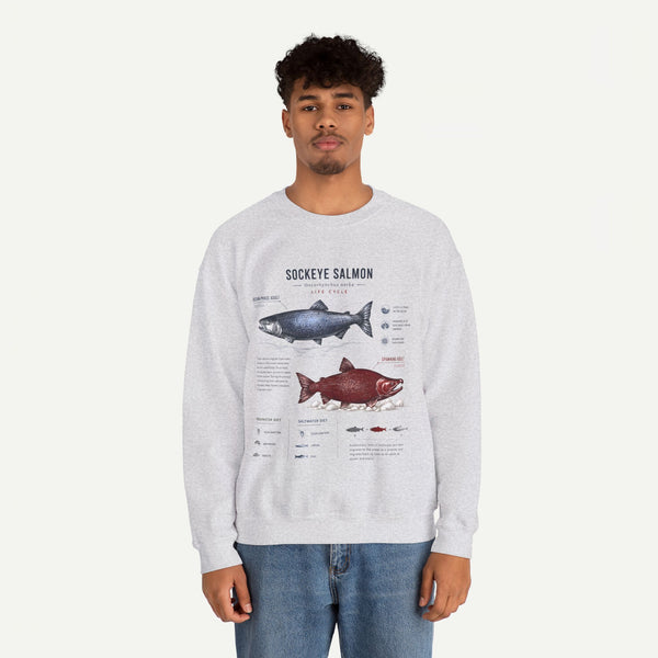 Sockeye Salmon Anatomy Sweatshirt — Fish Anatomy Graphic Crewneck