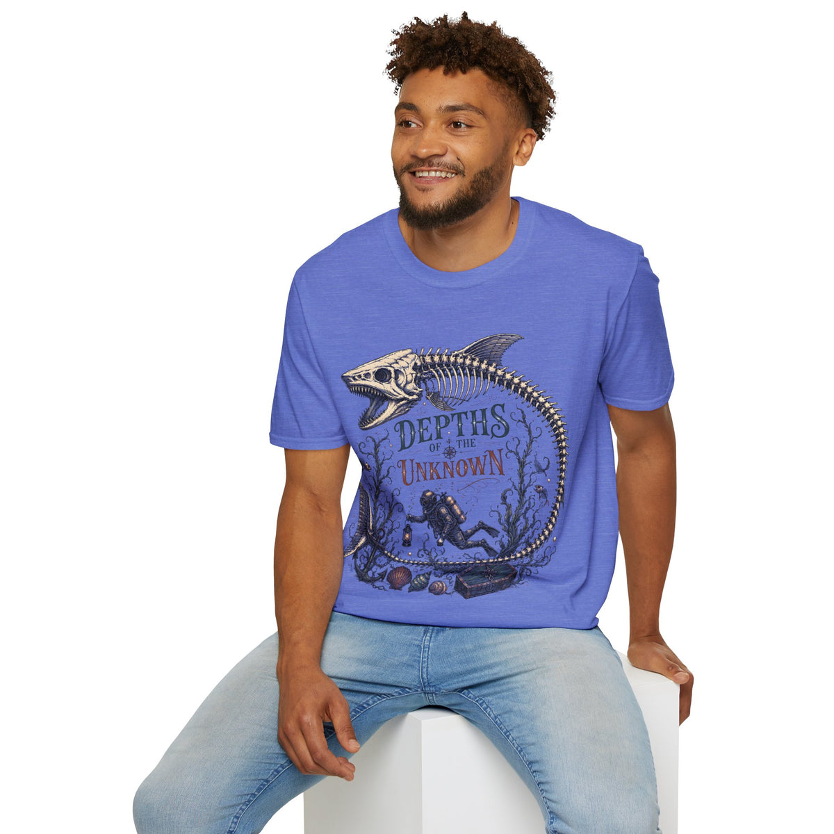 Depths of the Unknown Fish Skeleton T-Shirt