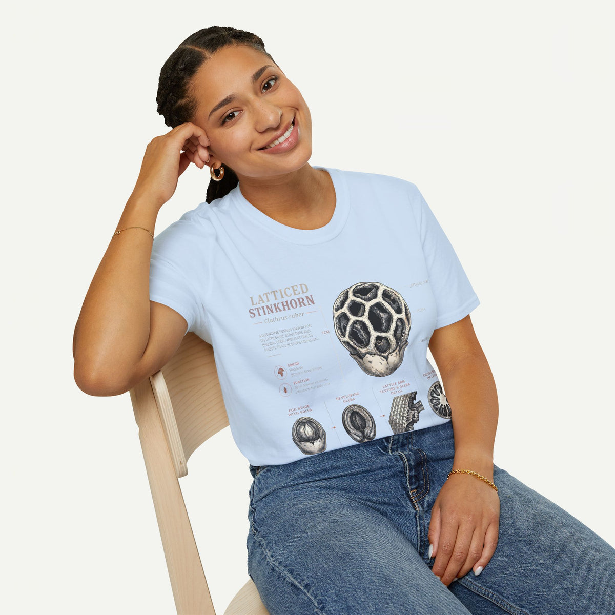 Botanical Latticed Stinkhorn  Anatomy  Vintage Naturalist Shirt