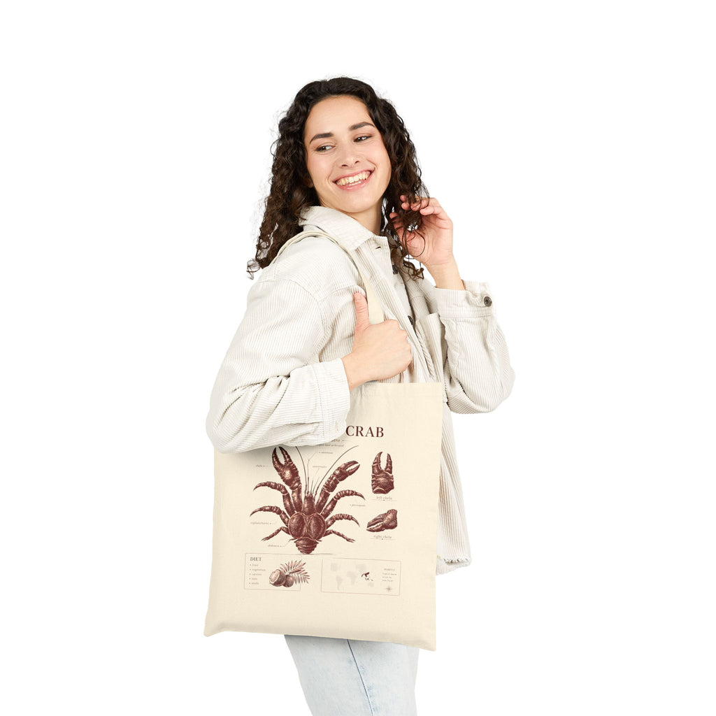 Coconut Crab Anatomy Tote — Vintage Marine Illustration Beach Bag