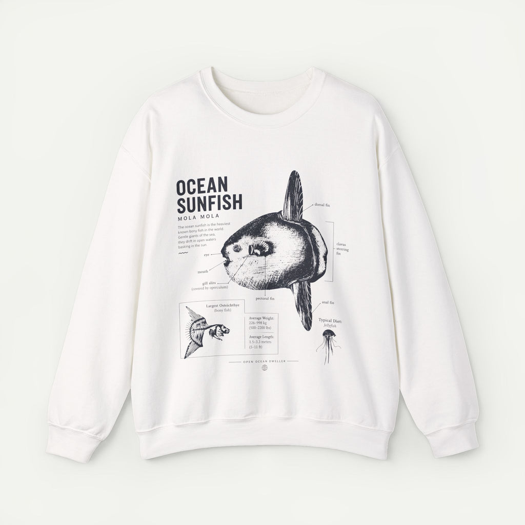 Ocean Sunfish Sweatshirt — Vintage Marine Illustration Pullover