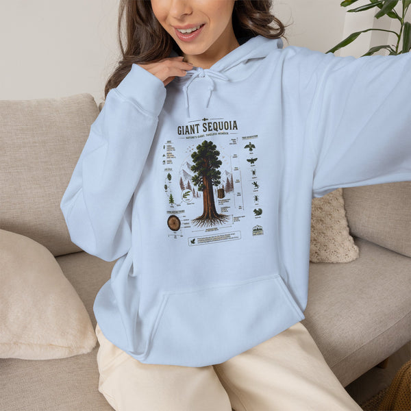 Giant Sequoia Botanical Hoodie — Vintage Tree Illustration & Facts
