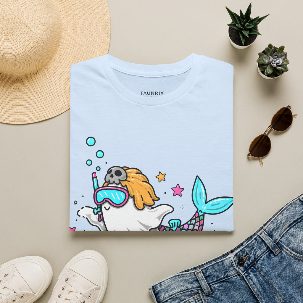 Mermaid Ghost Summerween T-Shirt — Cute Halloween Summer Mashup Tee