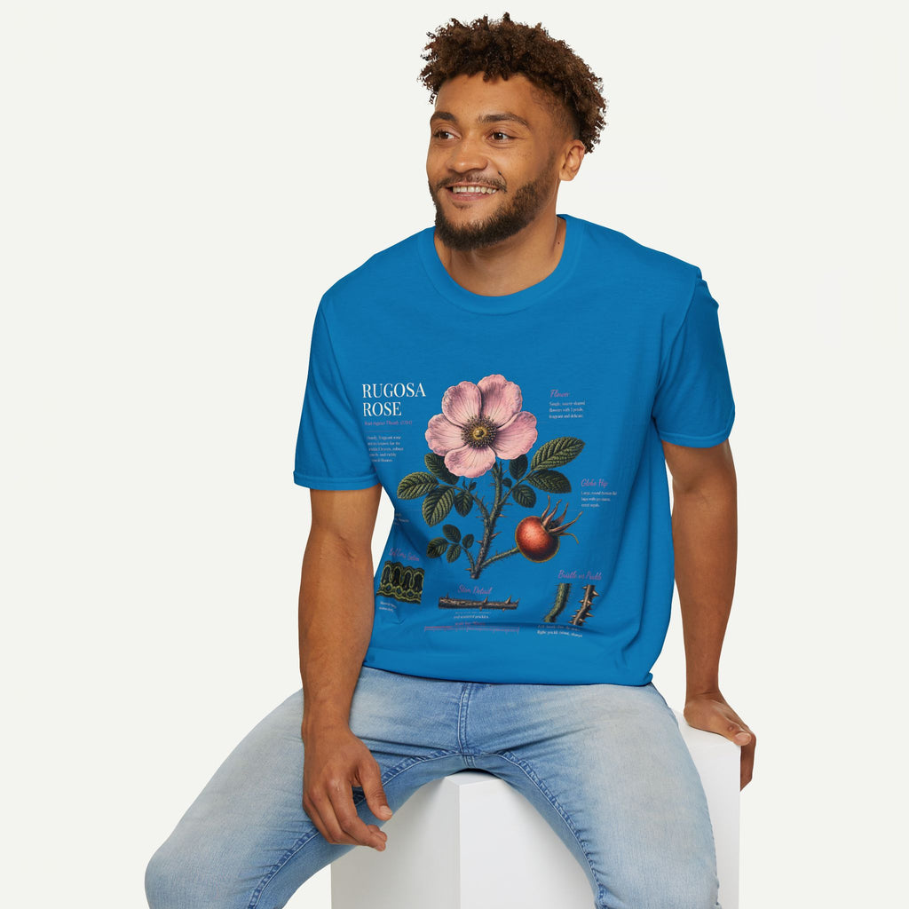 Botanical Rose Anatomy T-Shirt – Vintage Floral Illustration Tee
