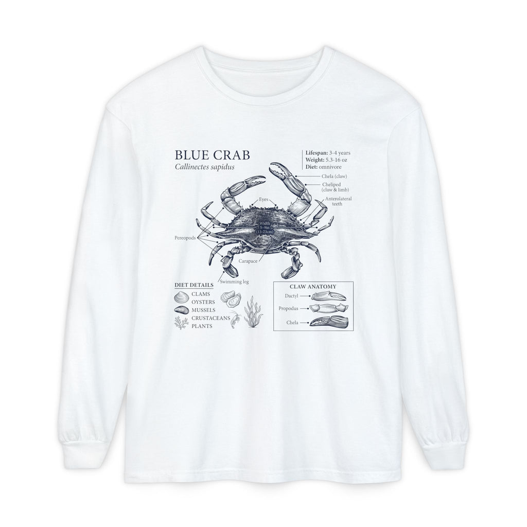Blue Crab Anatomy Long Sleeve Tee