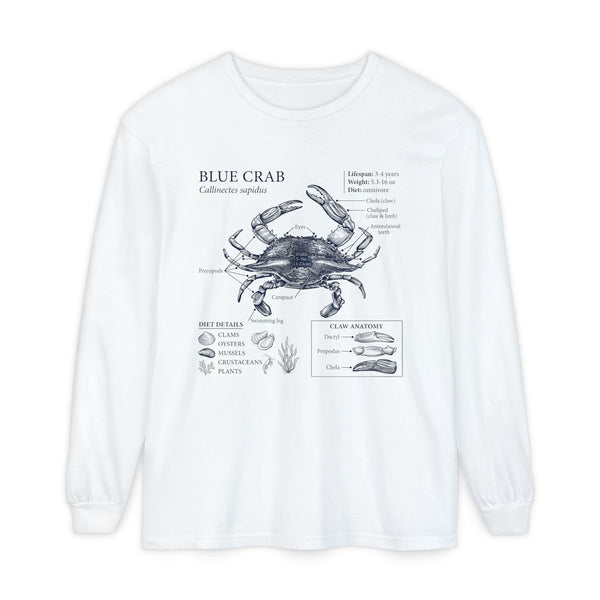 Blue Crab Anatomy Long Sleeve Tee