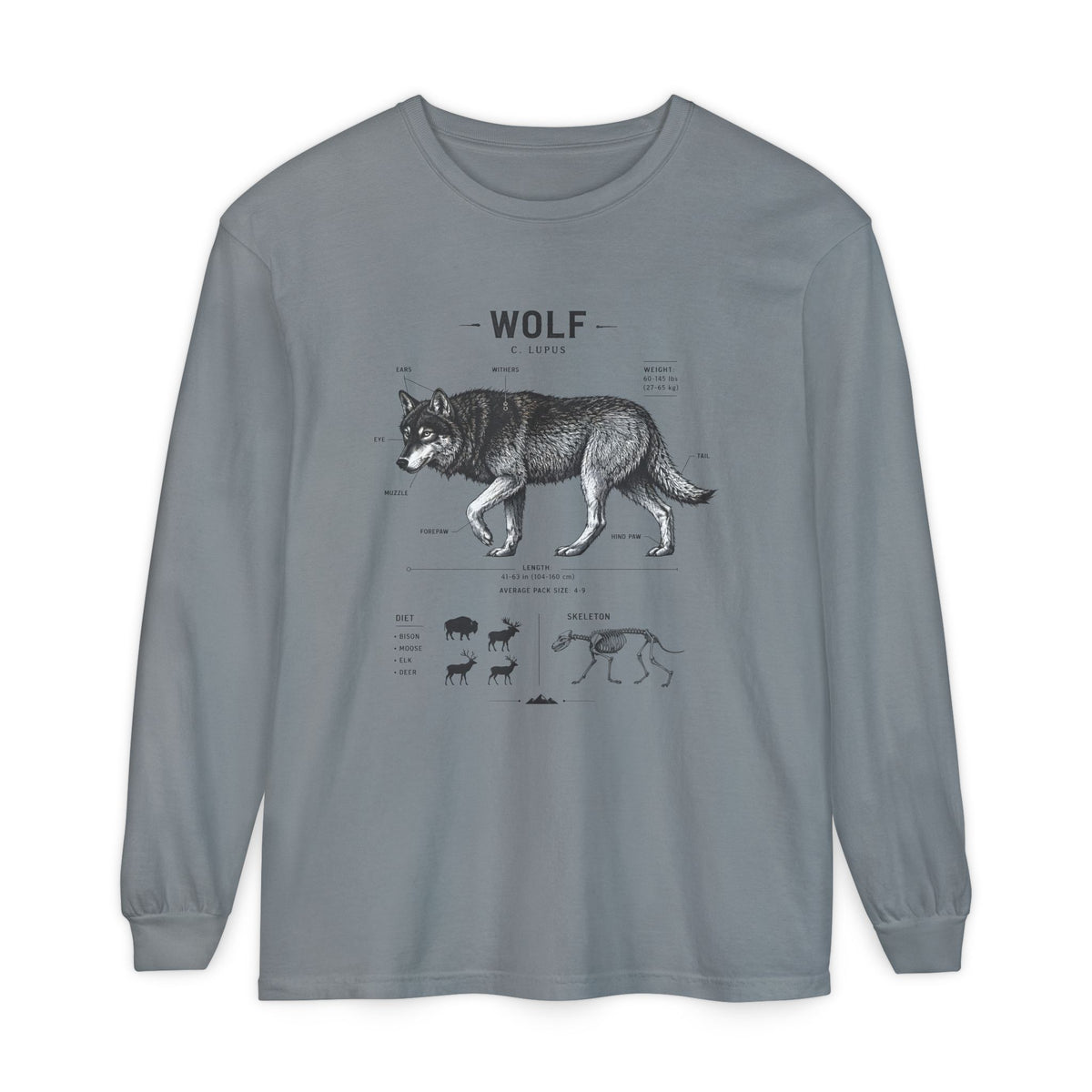 Wolf Anatomy Long Sleeve Tee