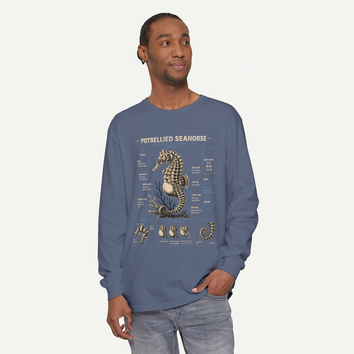 Seahorse Anatomy Long Sleeve Tee