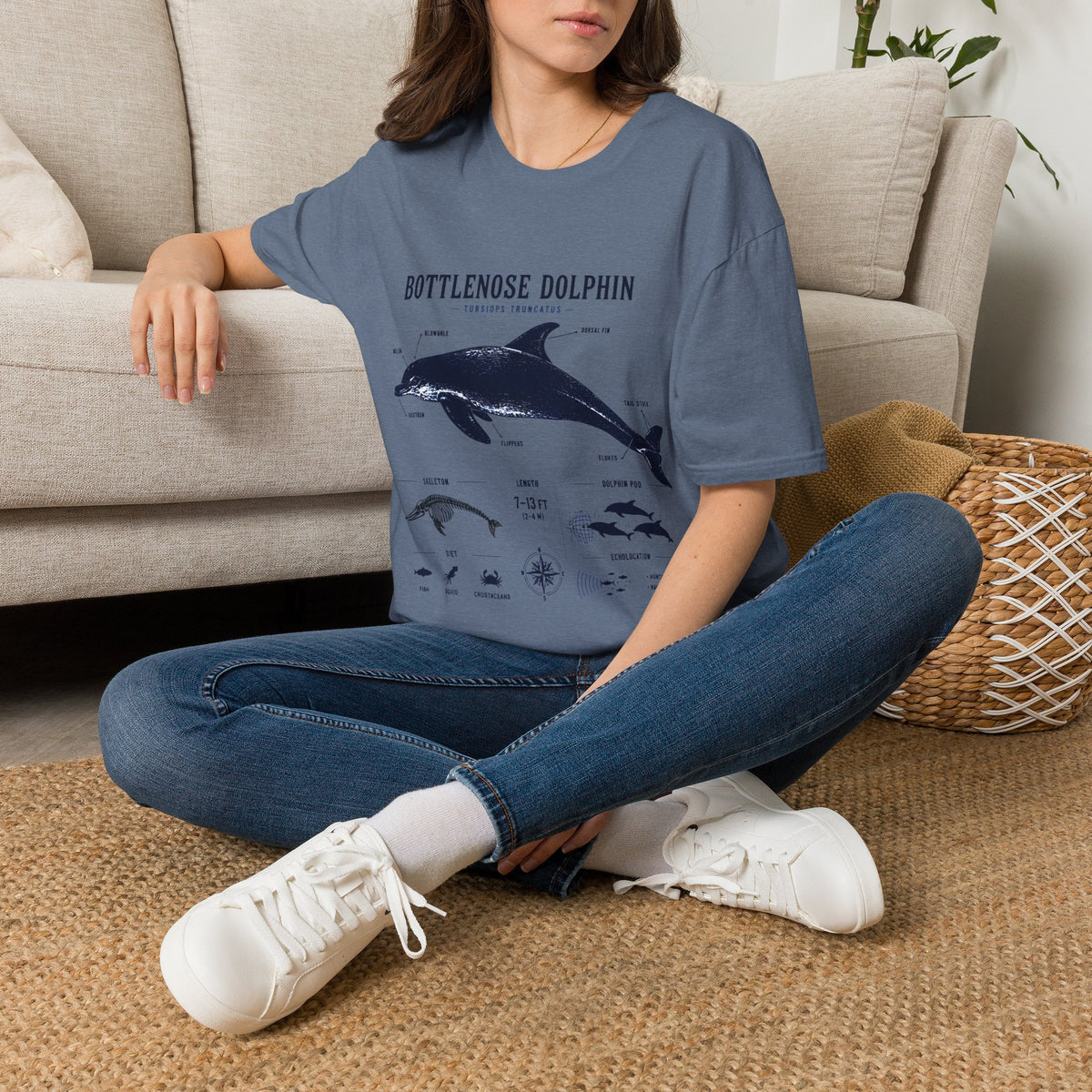 Bottlenose Dolphin Anatomy Tee – Illustrated Marine Life T-Shirt