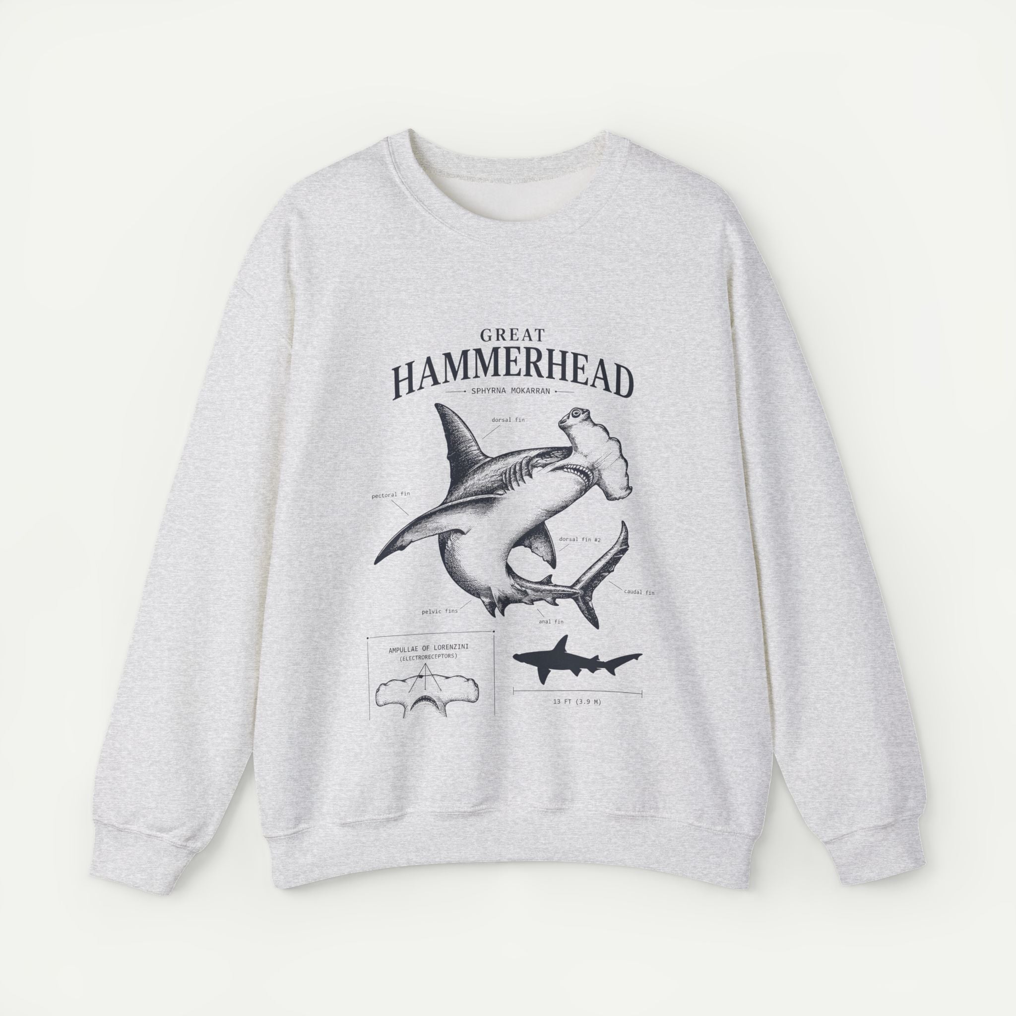 Hammerhead Shark Sweatshirt – Great Hammerhead Illustration Secondary image