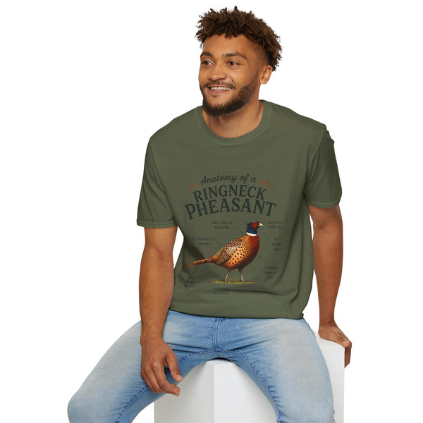 Ringneck Pheasant Anatomy T-Shirt — Illustrated Bird Diagram Tee