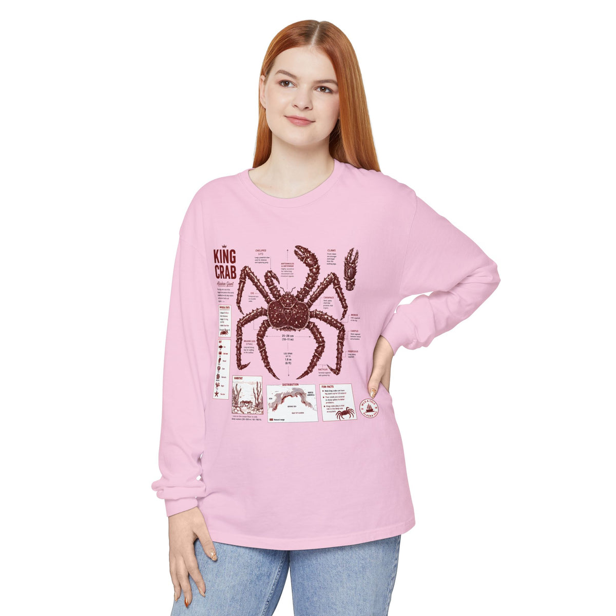 King Crab Anatomy Long Sleeve T-Shirt