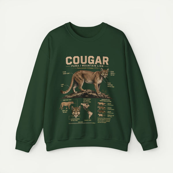 Cougar Anatomy Sweatshirt – Puma / Mountain Lion Educational Crewneck