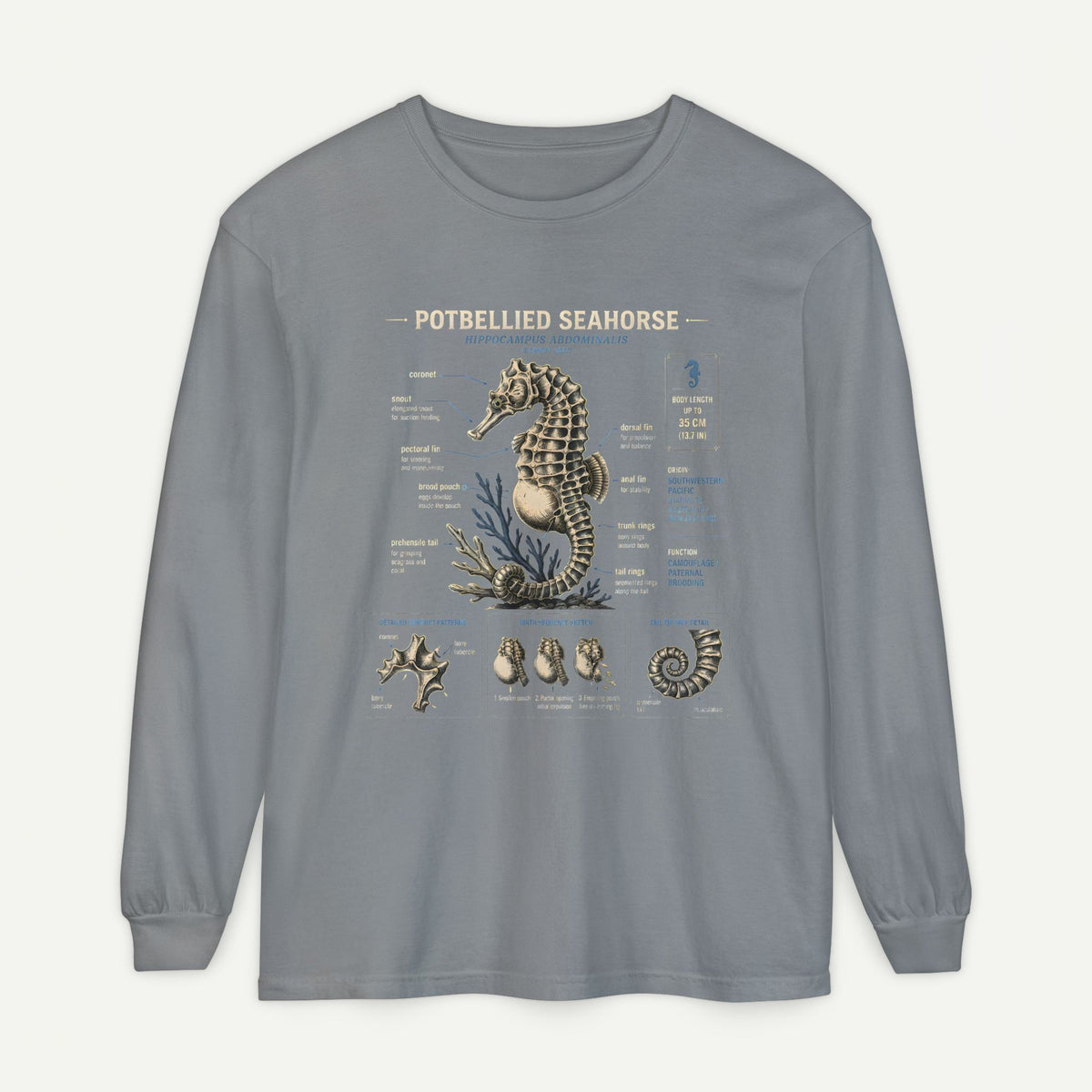 Seahorse Anatomy Long Sleeve Tee
