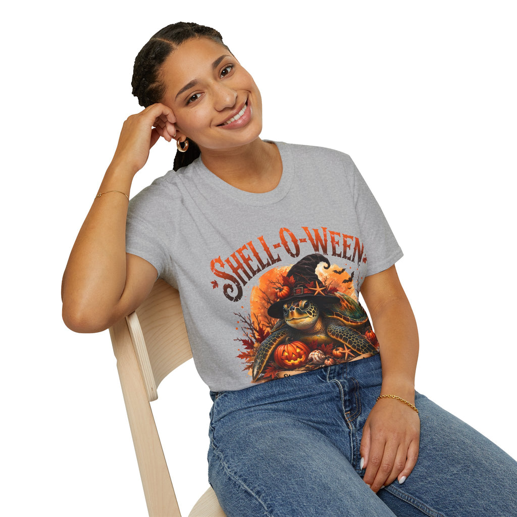 Shell-O-Ween T-Shirt — Spooky Pumpkin Witch Halloween Tee