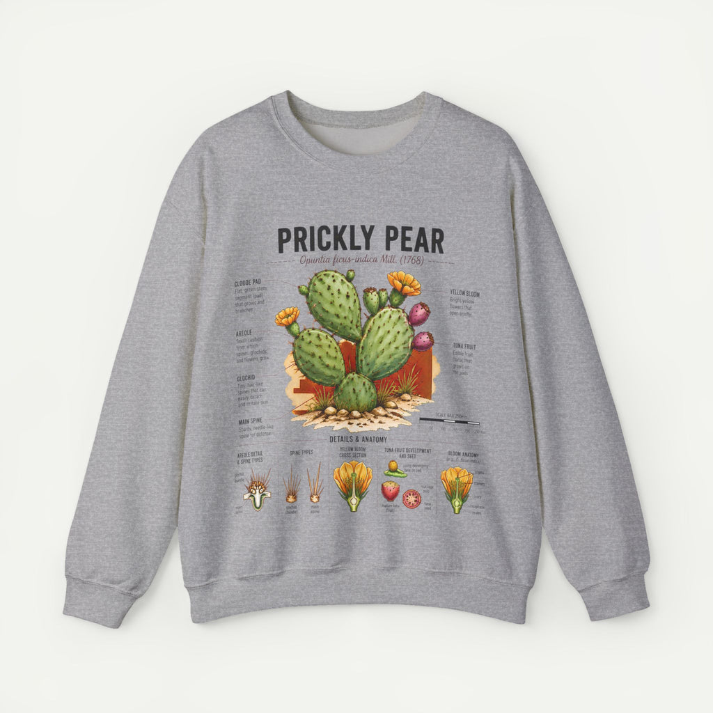 Prickly Pear Botanical Sweatshirt — Cactus Illustration Guide Crewneck