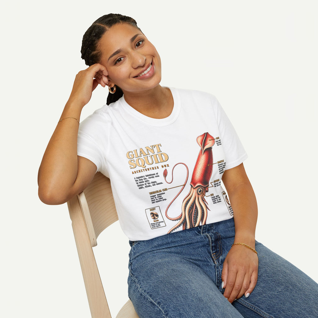 Squid Anatomy Graphic T-Shirt — 'Giant Squid' Vintage Scientific Illustration